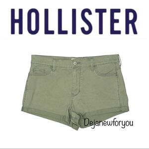 HOLLISTER SHORT SHORT HIGH RISE ARMY GREEN SHORTS